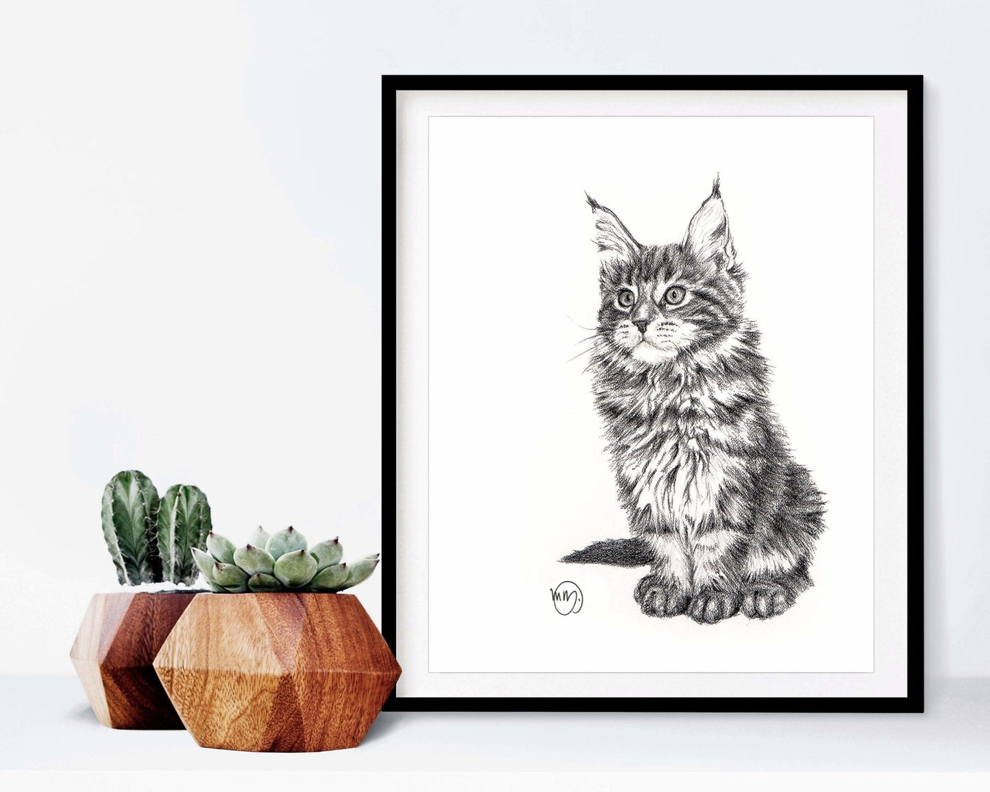 Adorable chat - Décoration de chambre d'enfant - Impression d'art