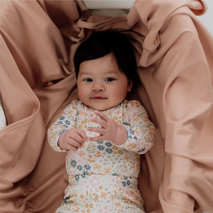 Baby Long-Sleeve Bamboo Onesie | Market Veggies
