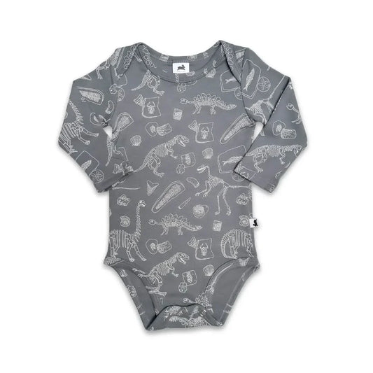 Baby Long-Sleeve Bamboo Onesie | Fossil