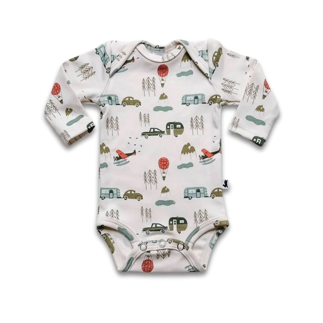 Baby Long-Sleeve Bamboo Onesie | Adventure