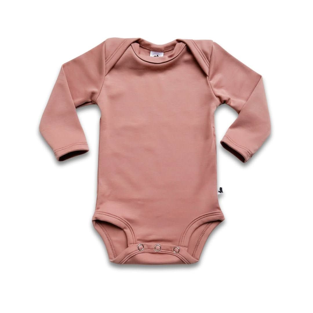 Baby Long-Sleeve Bamboo Onesie | Smoked Pine