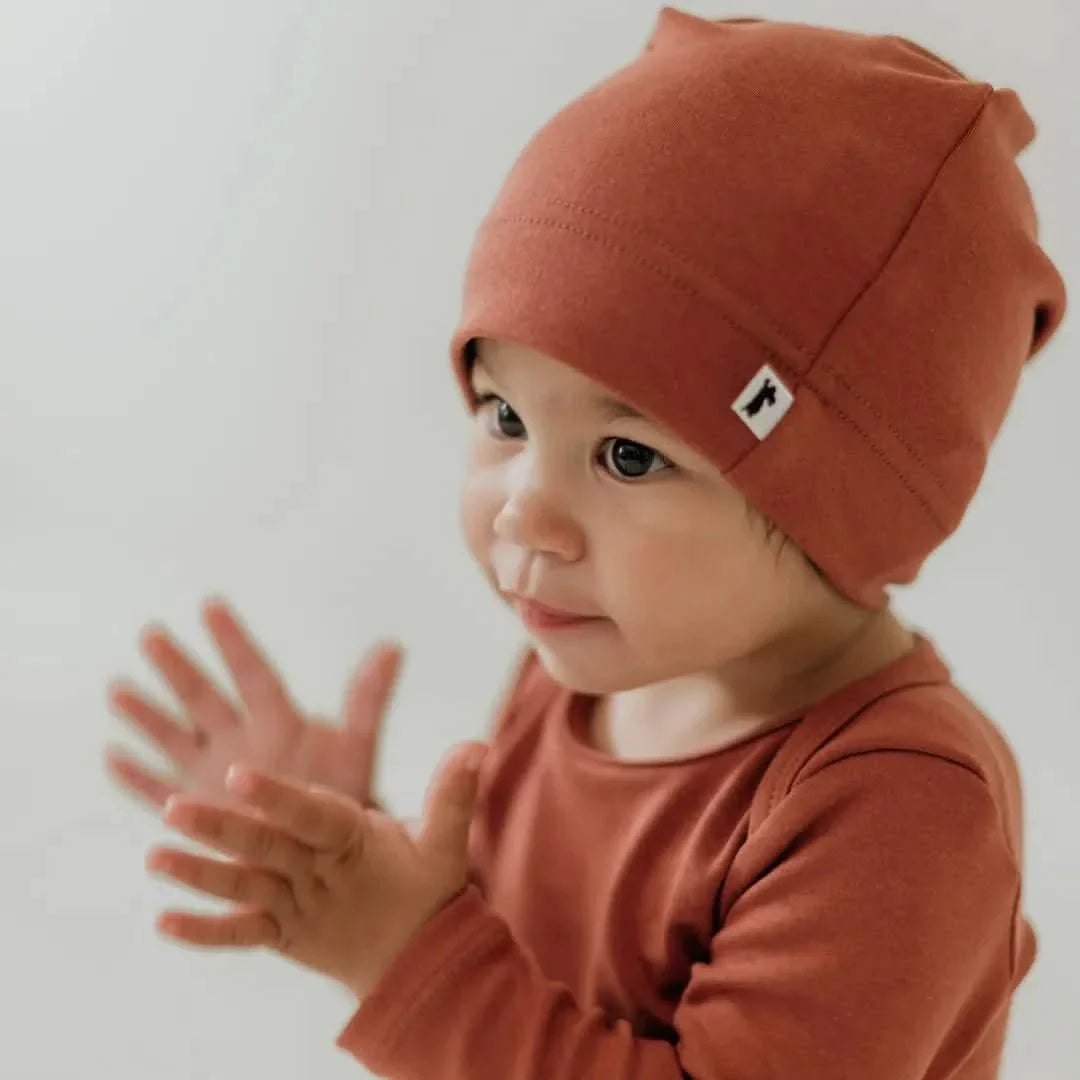 Baby Long-Sleeve Bamboo Onesie | Burnt Brick