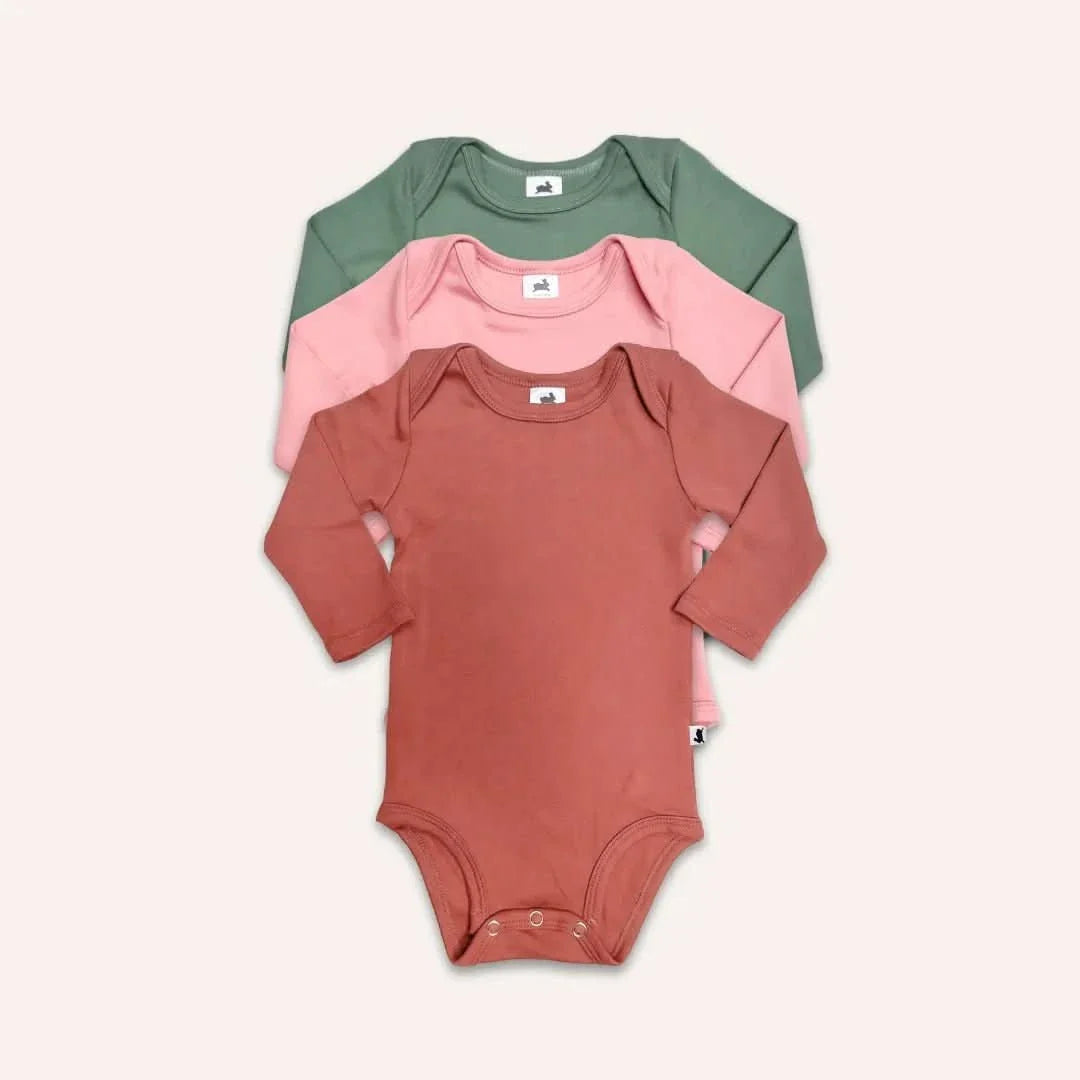 Baby Long-Sleeve Bamboo Onesie | Burnt Brick