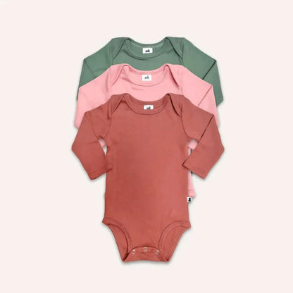 Baby Long-Sleeve Bamboo Onesie | Rose