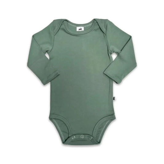 Baby Long-Sleeve Bamboo Onesie | Smoked Pine