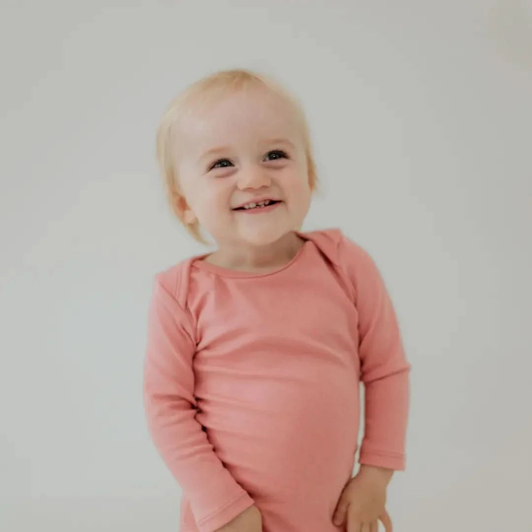 Baby Long-Sleeve Bamboo Onesie | Smoked Pine