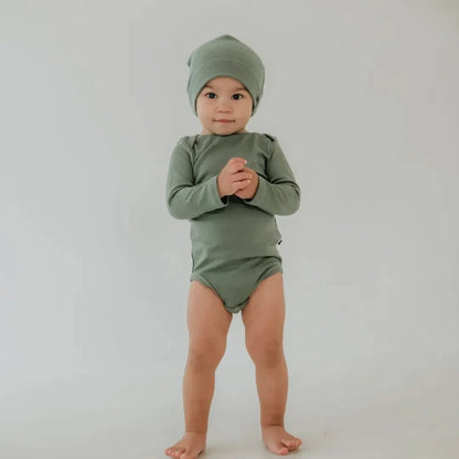 Grenouillère bambou à manches longues pour bébé | Brique brûlée