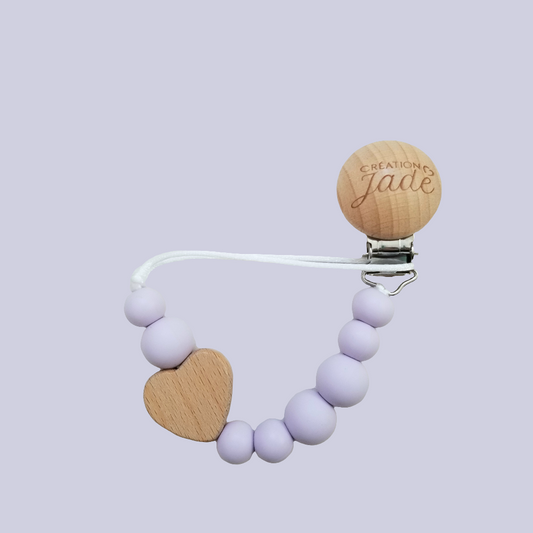 Wooden Pacifier Clip - Amour Maternel - Lilac