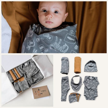 Coffret Cadeau Capsule Bébé en Bambou | Fossil & Umber