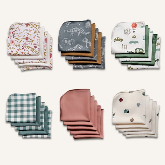 Lingettes pour bébé en bambou (lot de 5) | Légumes du marché