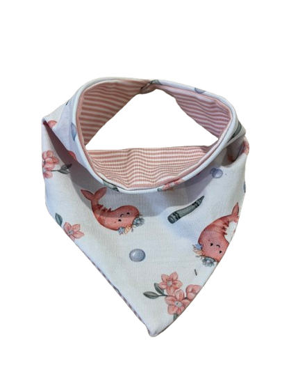 Shrimp & Crayon Reversible Bandana Bib