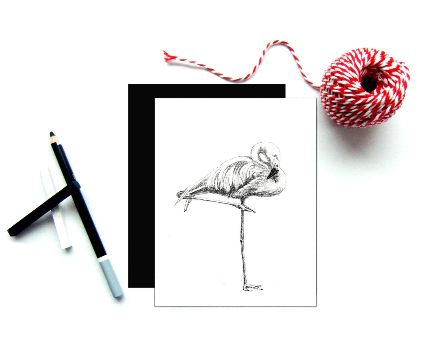Magnifique carte de vœux flamant rose