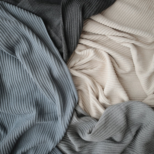 Couverture en tricot côtelé pour bébé, coton biologique