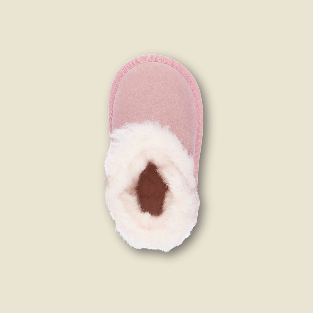 Bottes en suède et laine de mérinos pour tout-petits  - Rose