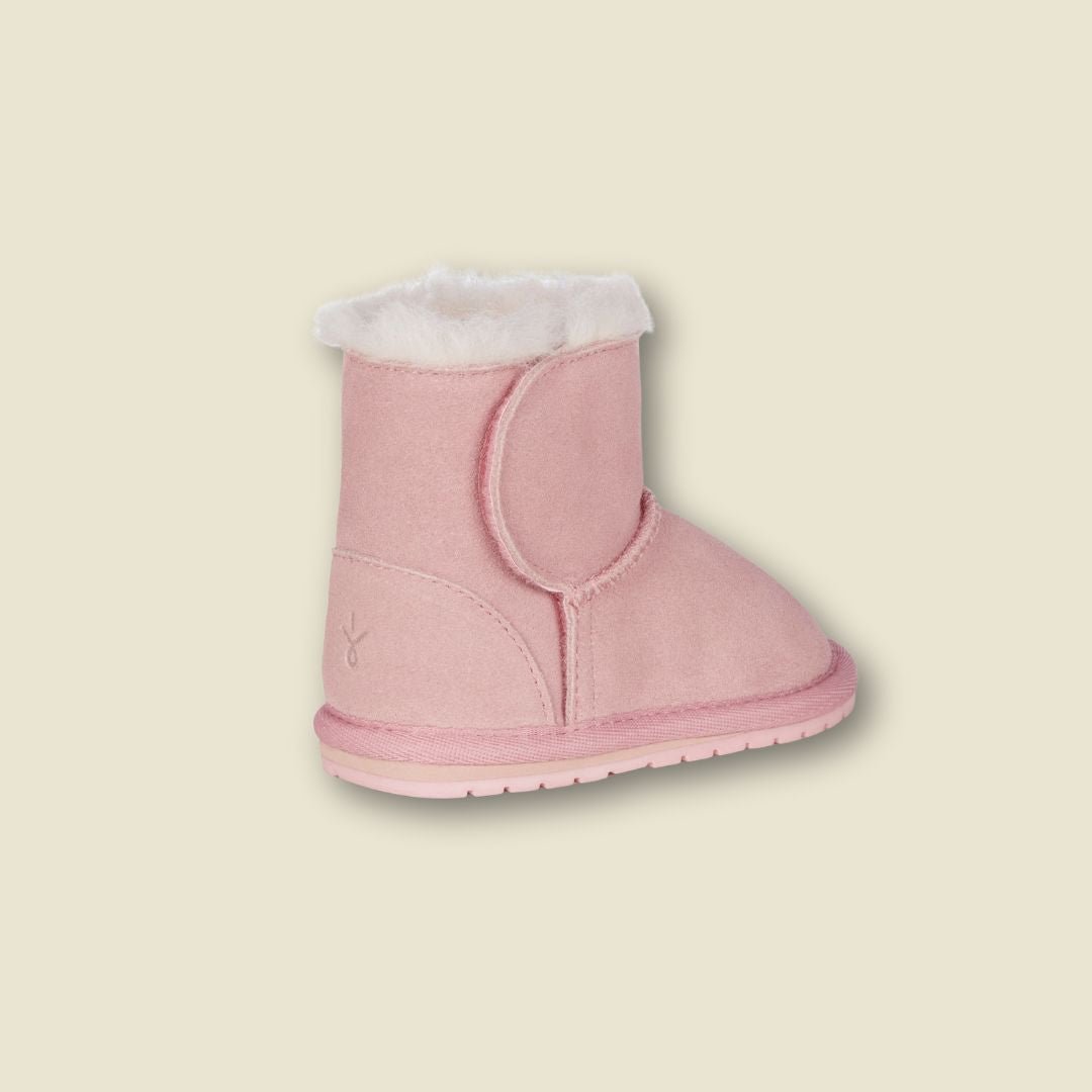 Bottes en suède et laine de mérinos pour tout-petits  - Rose