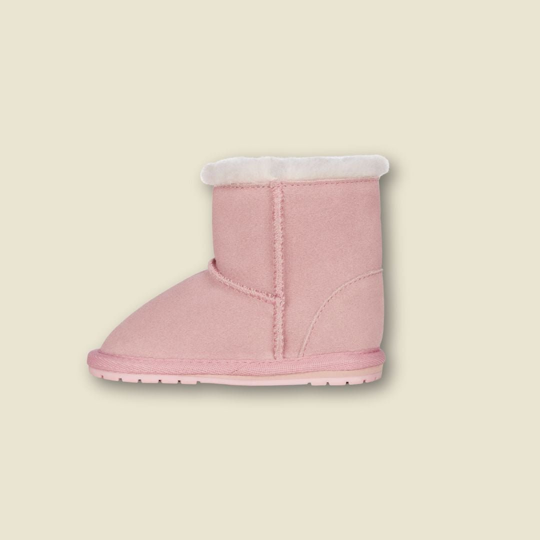 Bottes en suède et laine de mérinos pour tout-petits  - Rose