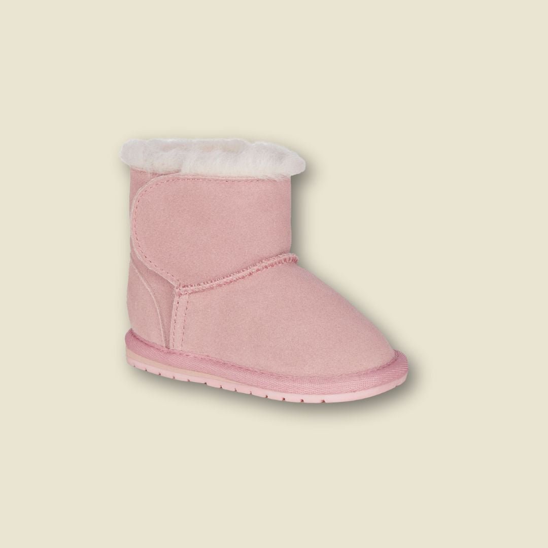 Bottes en suède et laine de mérinos pour tout-petits  - Rose