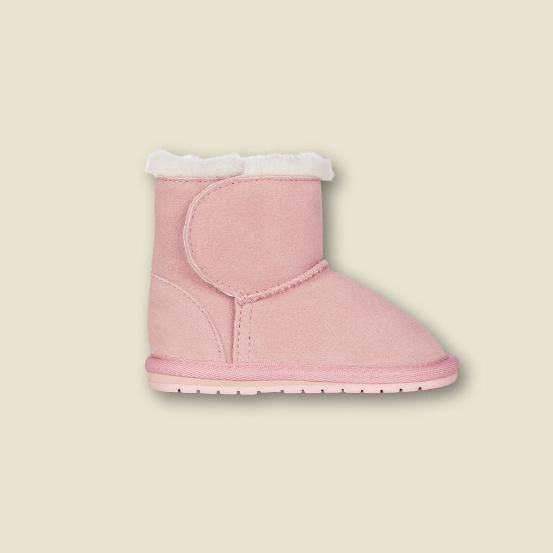 Bottes en suède et laine de mérinos pour tout-petits  - Rose
