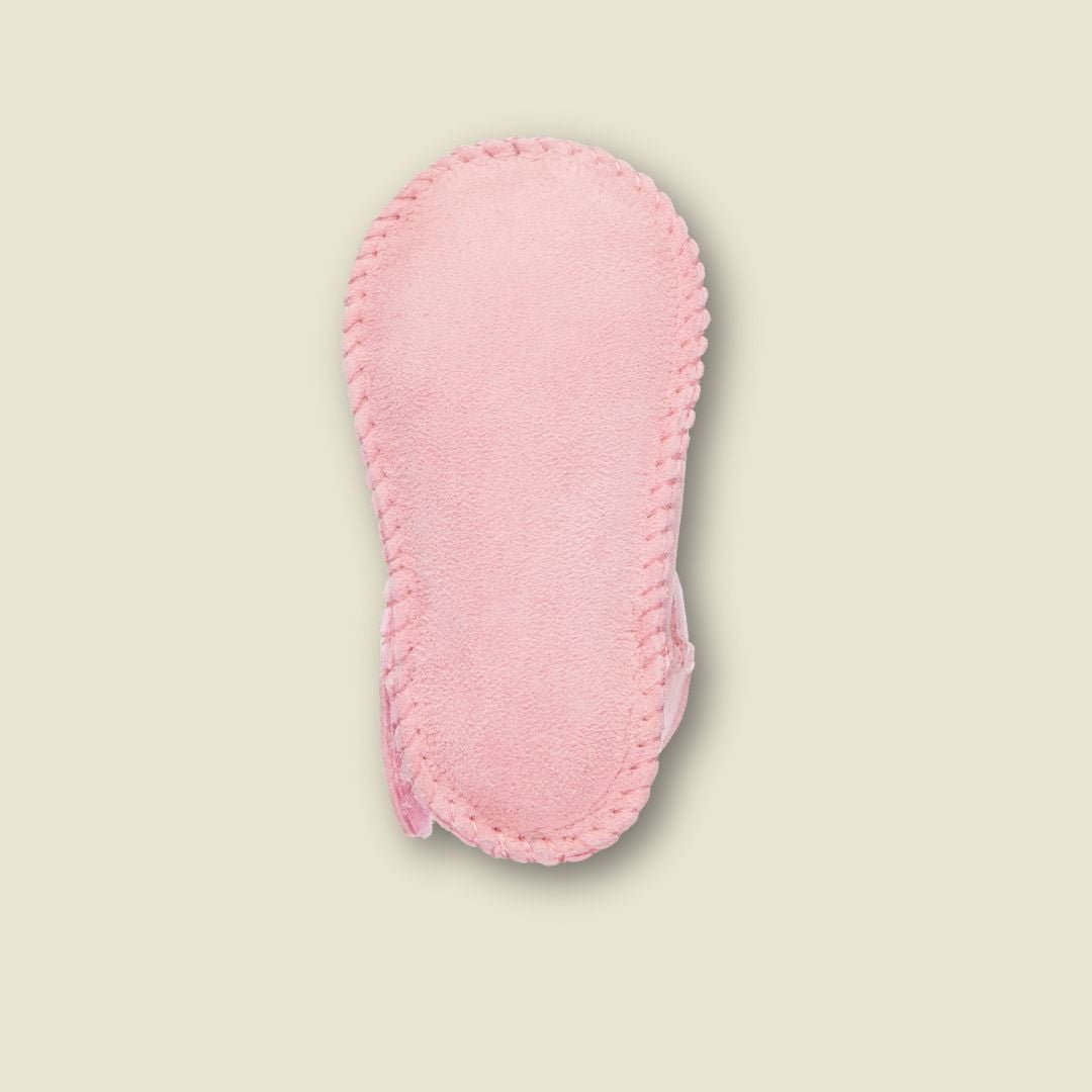 Bottines chaudes en suède et laine de mérinos pour bébé - Rose