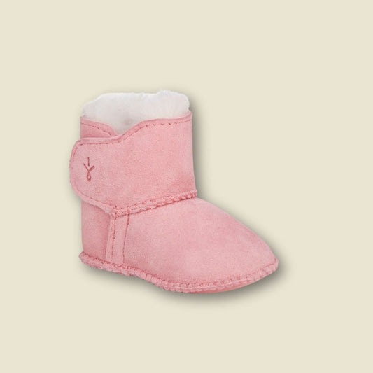 EMU Australia Suede and Merino Baby Booties | Pink