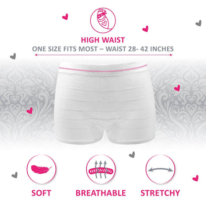 Disposable Postpartum Boyshort Underwear, 5 Pack