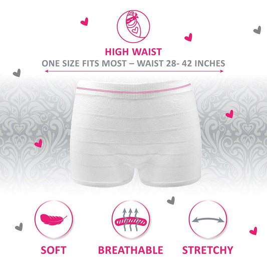 Disposable Postpartum Boyshort Underwear, 5 Pack
