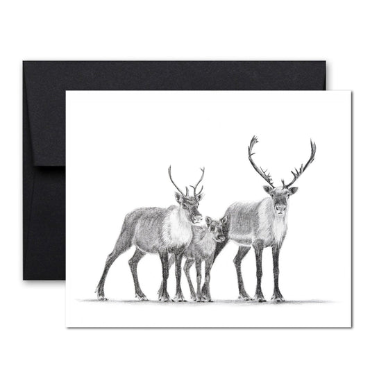 Carte de vœux Famille Caribou
