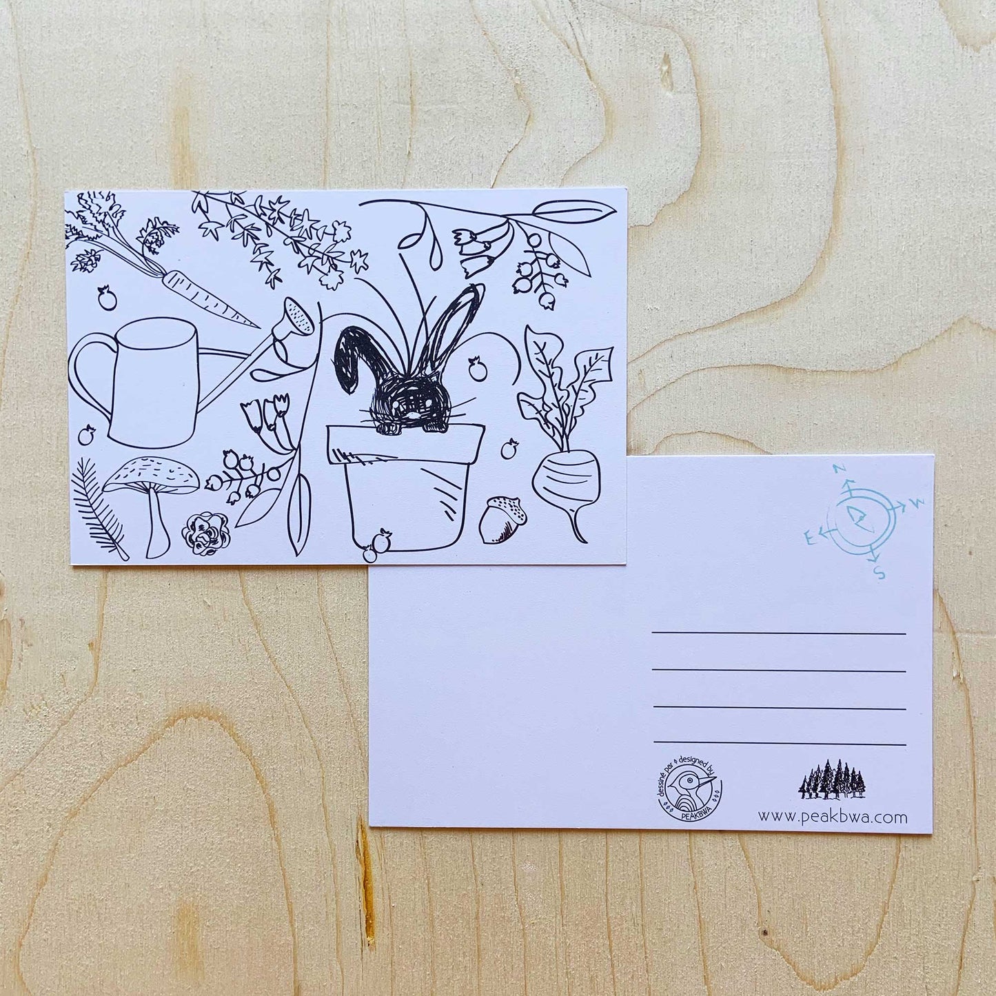 Cartes postales à colorier (paquet de 5)