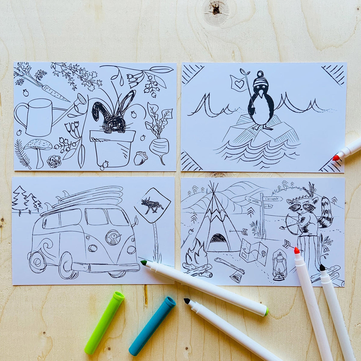 Cartes postales à colorier (unité)