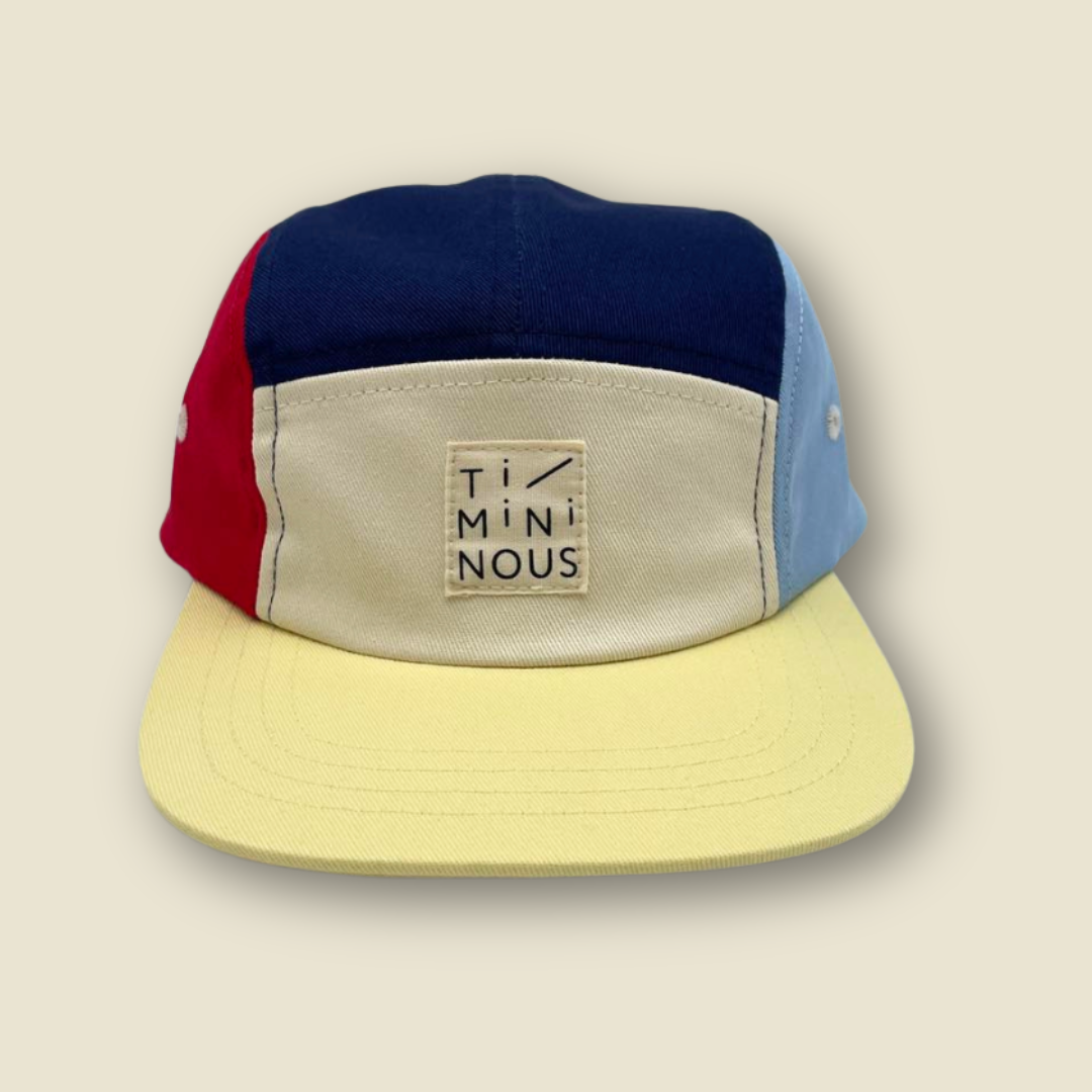 Casquette colorblock ajustable à 5 panneaux | Rouge | Adulte