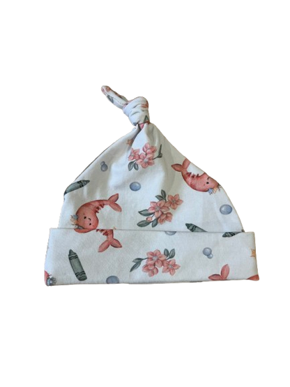 Shrimp & Crayon Knotted Baby Hat