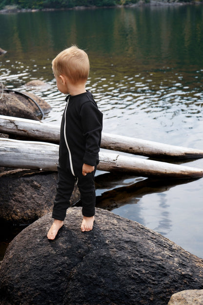 Grow-with-Me Merino One-Piece | Black