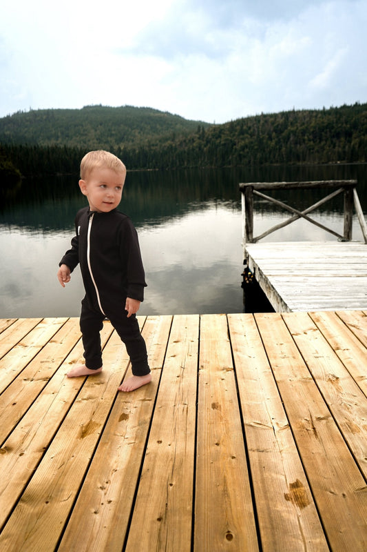 Grow-with-Me Merino One-Piece | Black