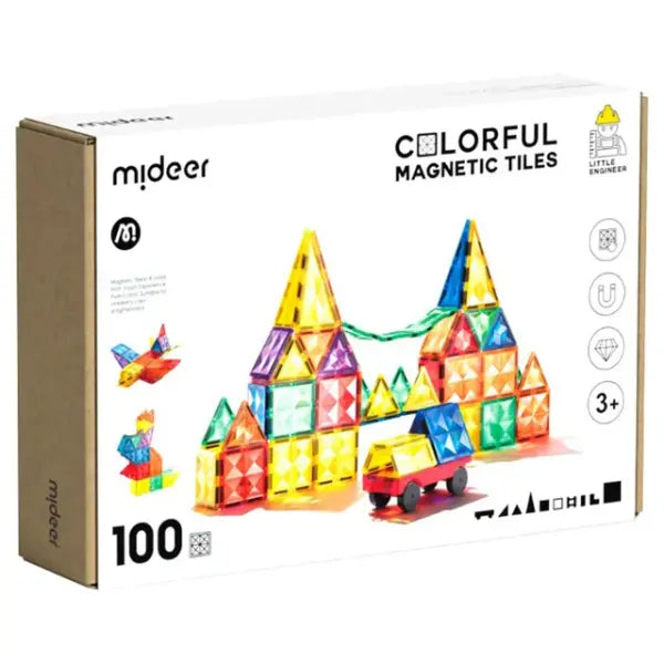 Creative Pack 100pcs Rainbow Magnetic Tiles