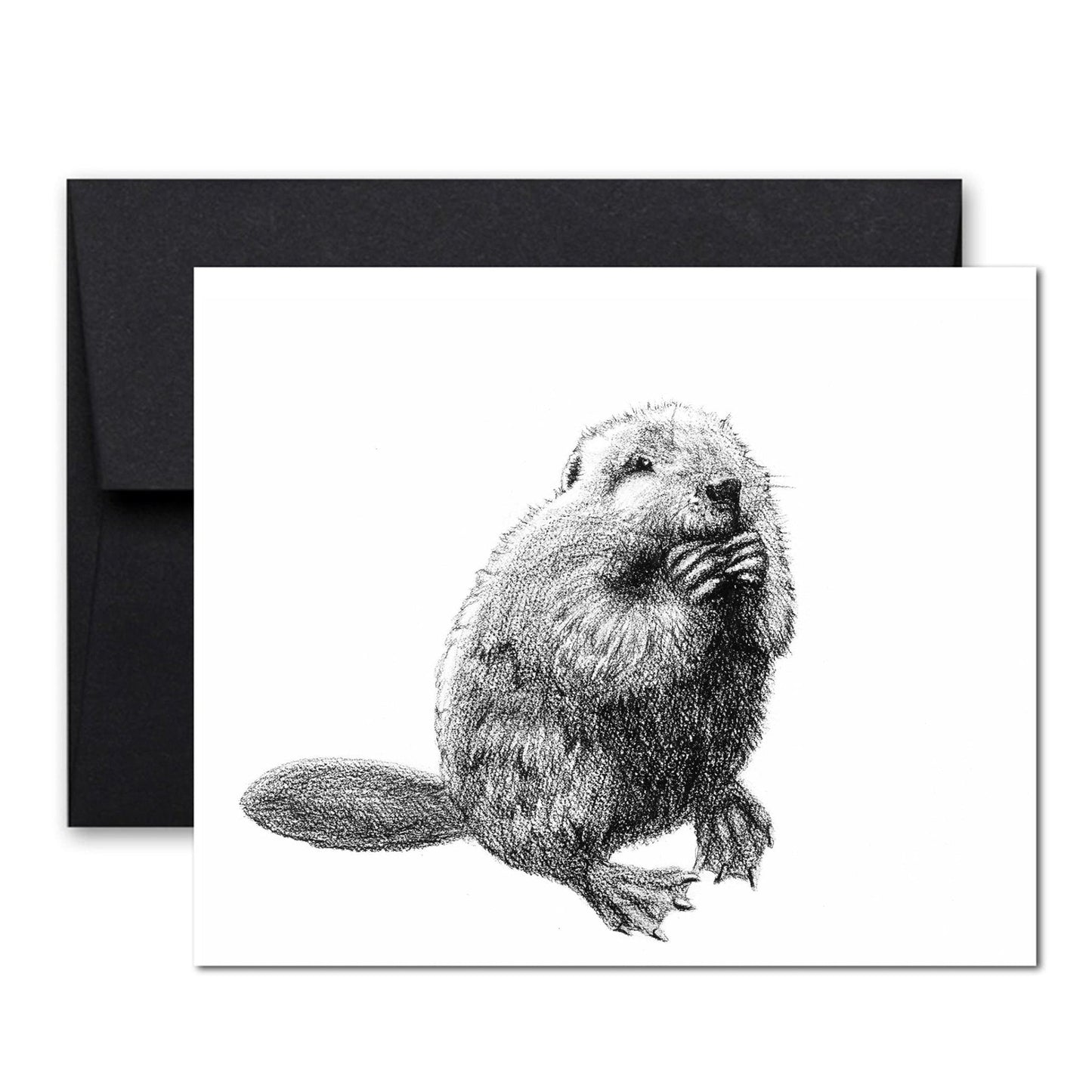 Carte de vœux Castor mignon
