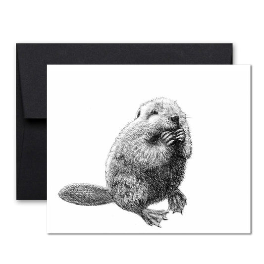 Carte de vœux Castor mignon