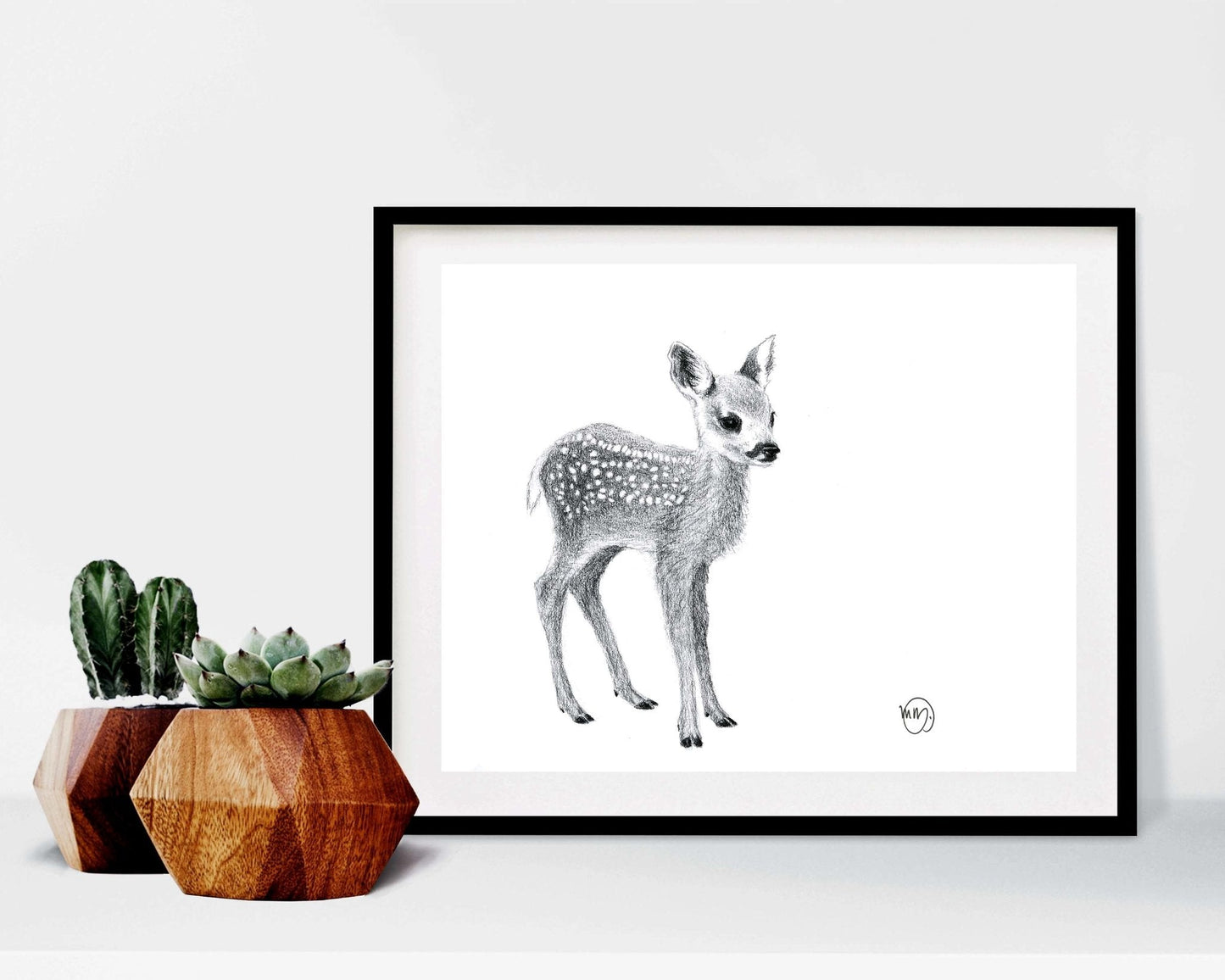 Mignon faon - impression d'art