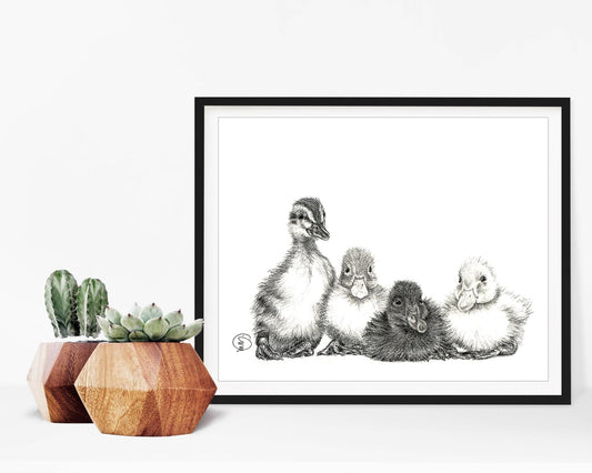 Adorables canetons - décor mural de chambre d'enfant
