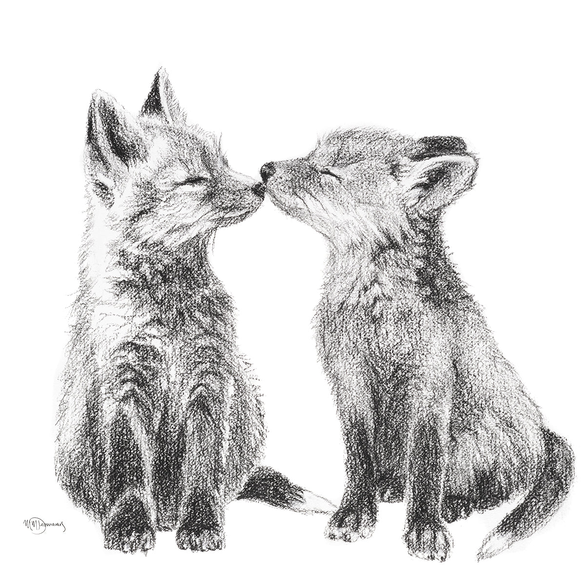 Carte de vœux Renardeaux Mignons