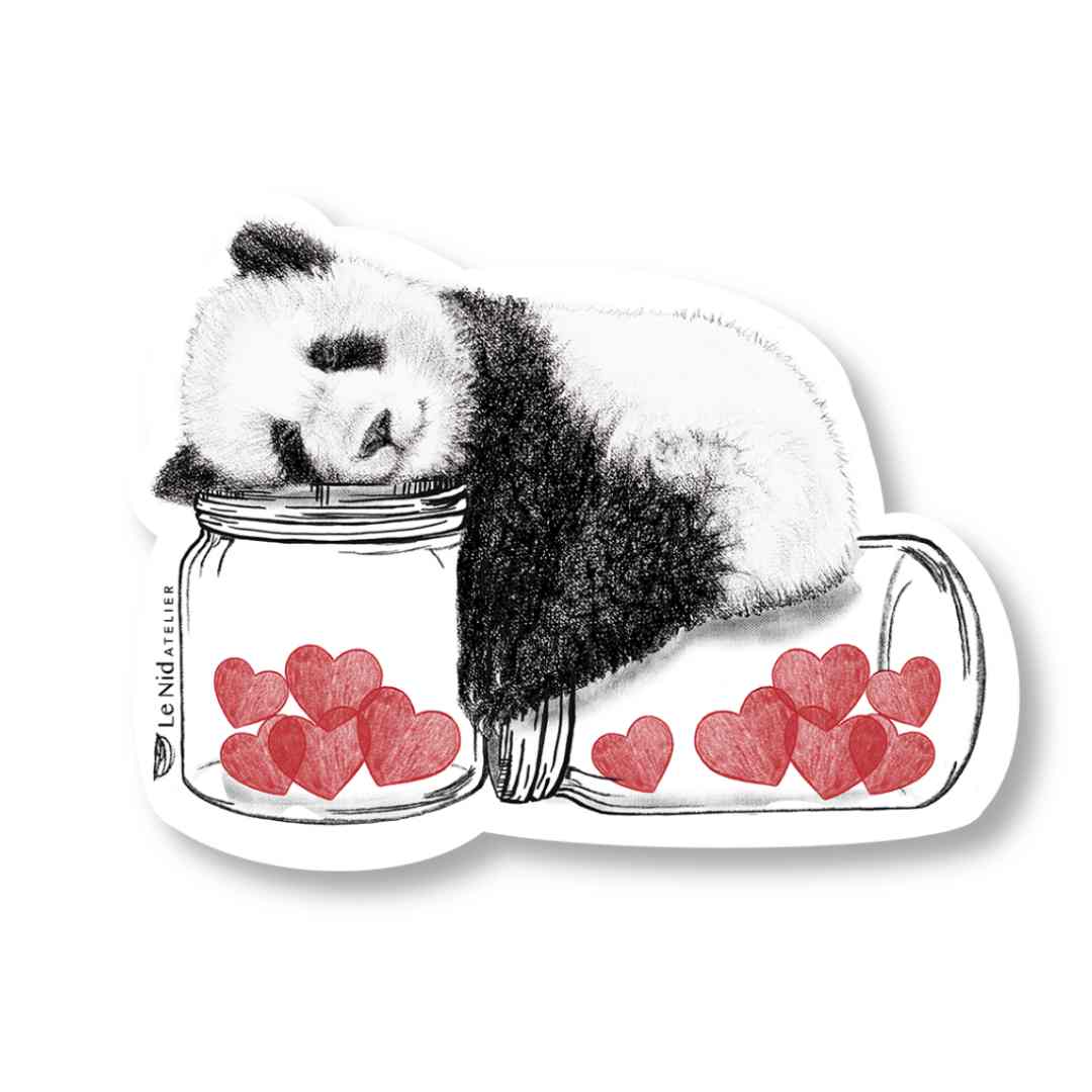 Autocollants MIGNONS PANDAS ENDORMIS pour Bouteille d'eau, Agenda ou Ordinateur