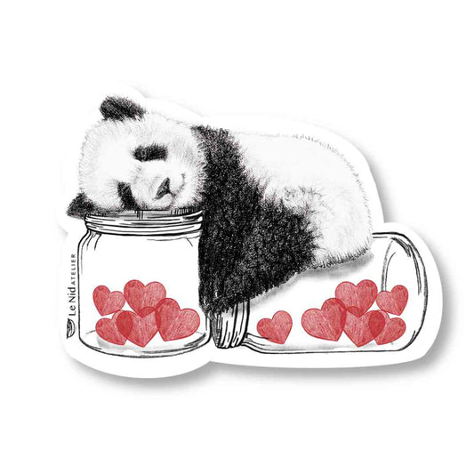 Autocollants MIGNONS PANDAS ENDORMIS pour Bouteille d'eau, Agenda ou Ordinateur