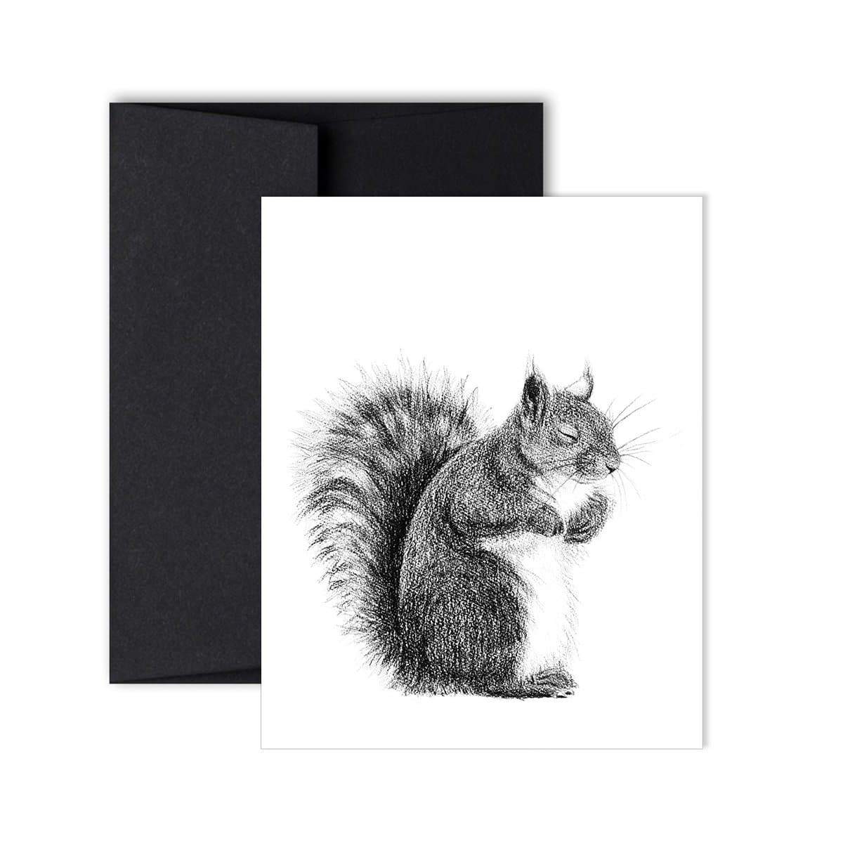 Carte de vœux Mignon écureuil endormi