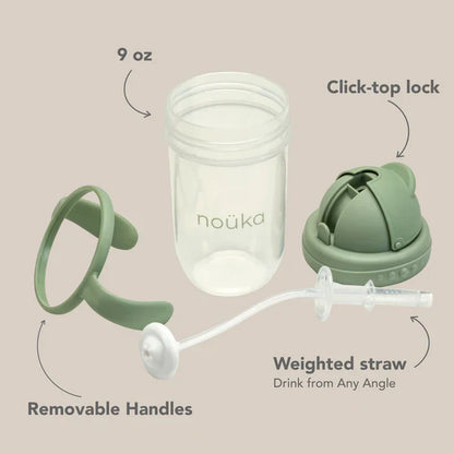 Tasse à paille lestée anti-déversement 9 oz | noüka | Fougère