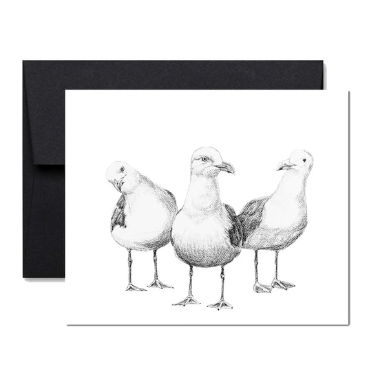 Carte de vœux Mouettes rigolotes