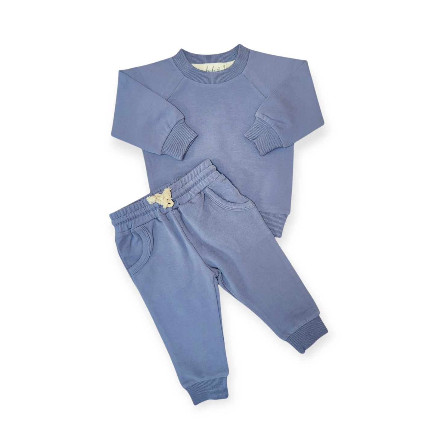 Ensemble de survêtement en coton biologique pour bébés et tout-petits, bleu | ba.be.O Canada