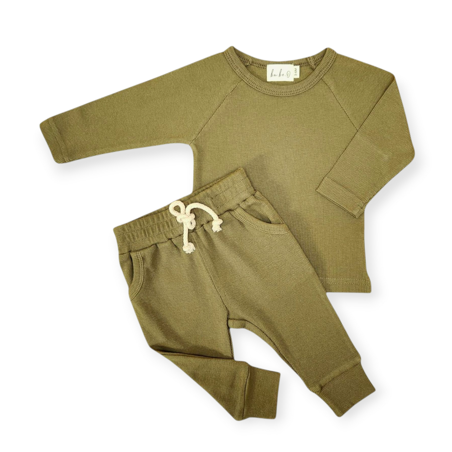 Ensemble de jogging côtelé – Olive