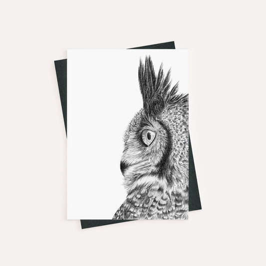Hibou grand-duc - carte de vœux