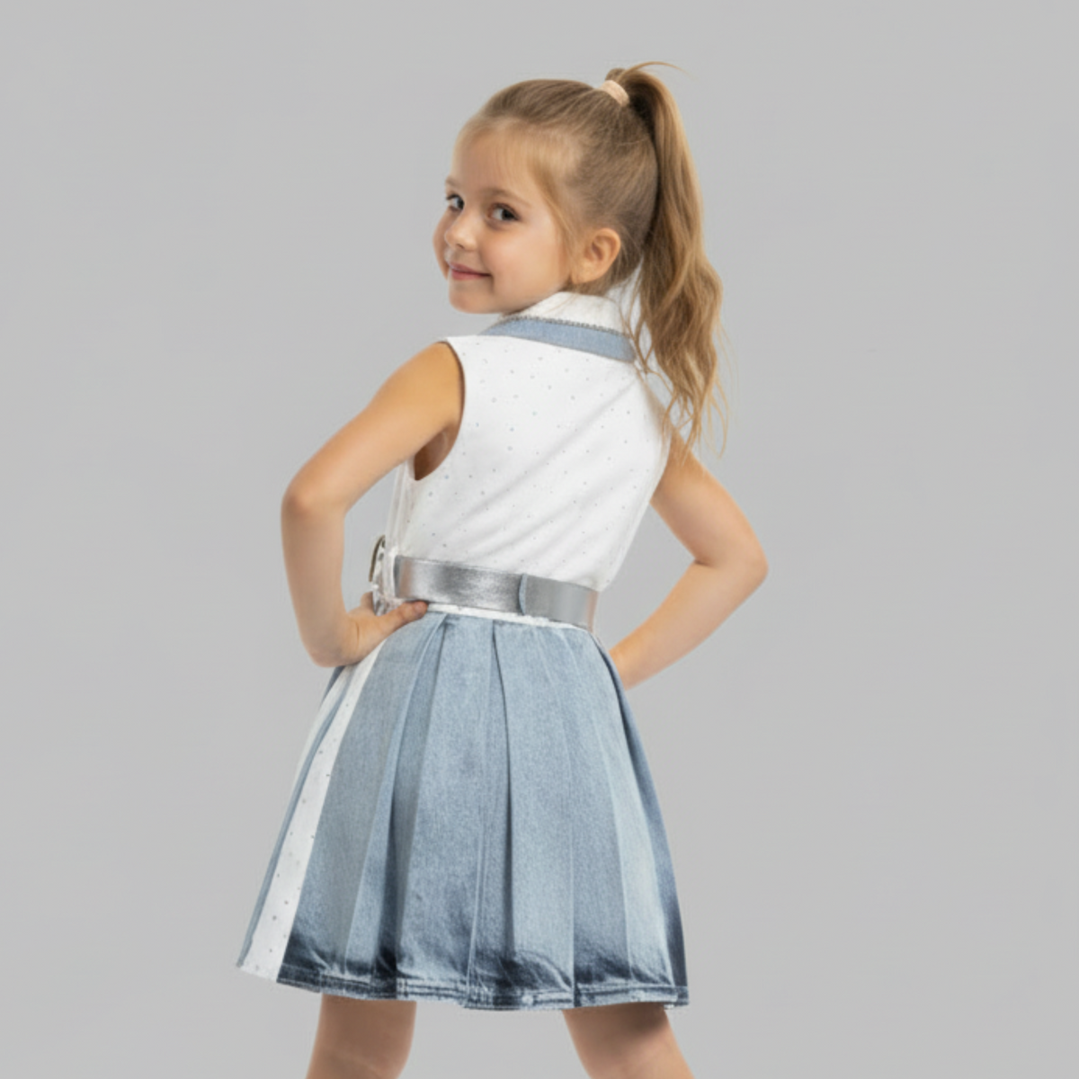 Sparkle Denim Girls Dress