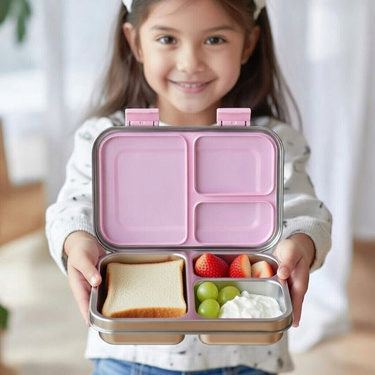 Boîte à déjeuner anti-fuite en acier inoxydable avec compartiments – Style Bento pour enfants et adultes