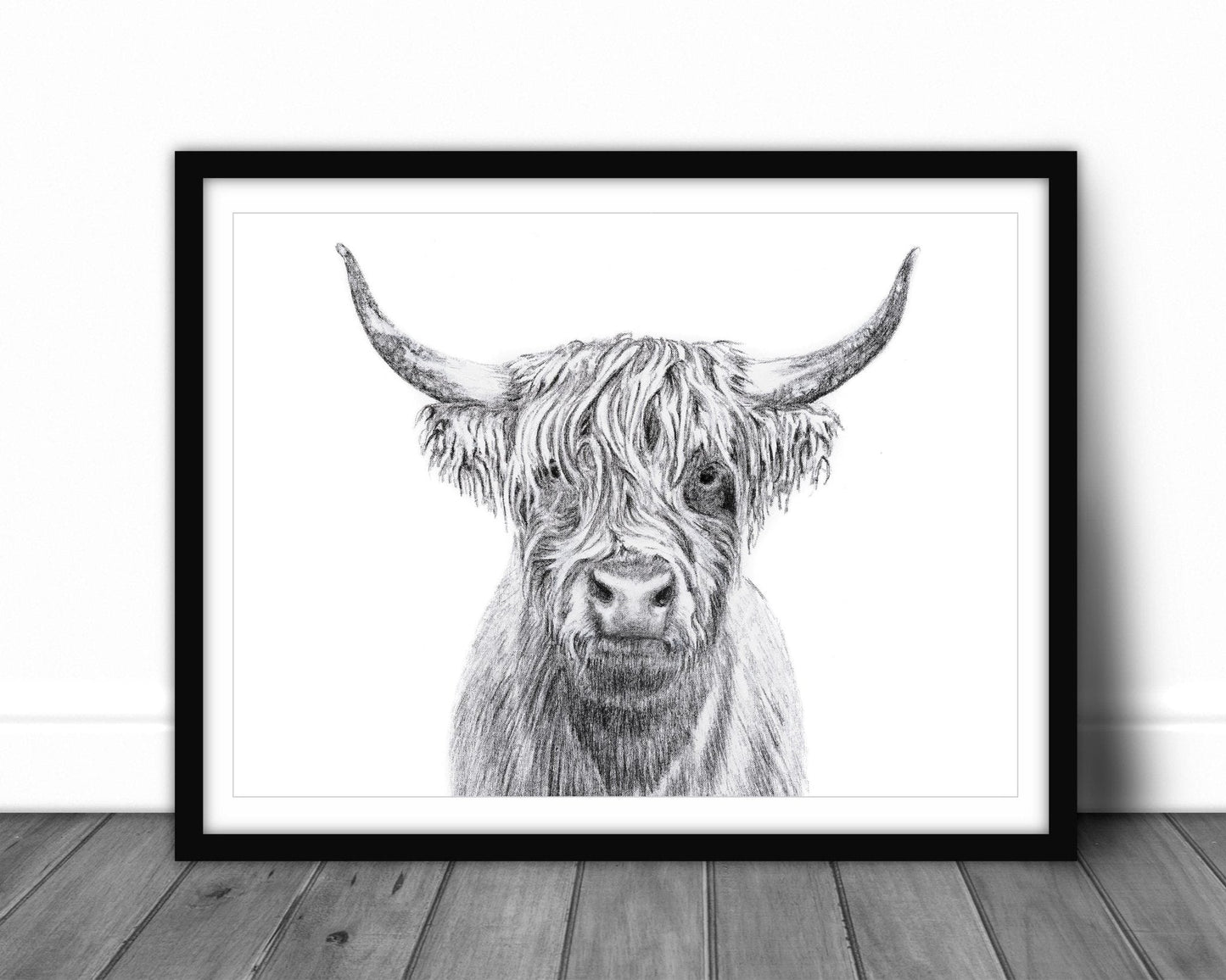 Portrait de vache Highland - impression d'art